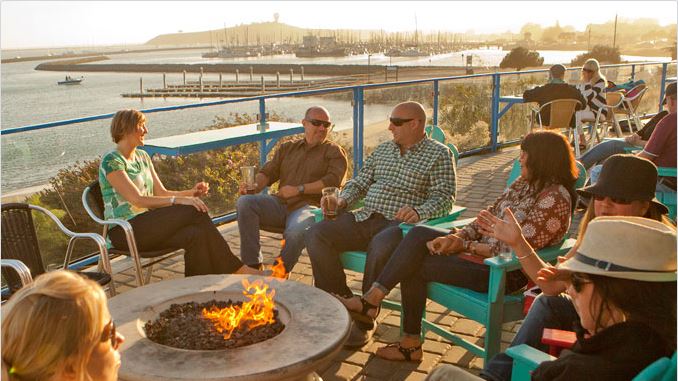 outdoor ocean view patio at Sam's Chowder House