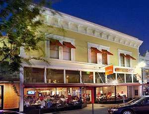 Osteria Coppa exterior at twilight